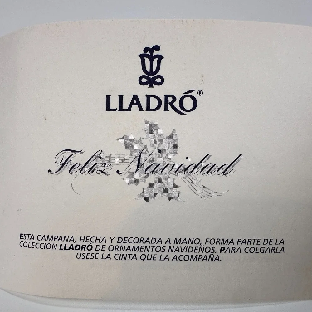 VTG Lladro 1991 Christmas Ornament 5829 Bola Navidad Mate Porcelain Nativity Box